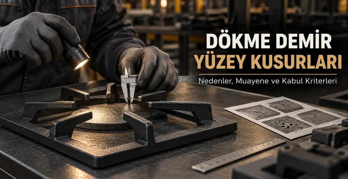 Dökme demir ocak ızgarasında yüzey kusuru ve kalite kontrol incelemesi